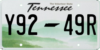 TN license plate Y9249R