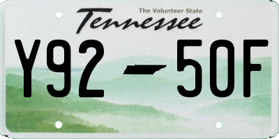 TN license plate Y9250F