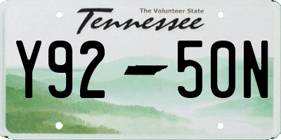 TN license plate Y9250N