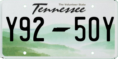 TN license plate Y9250Y