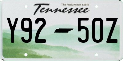 TN license plate Y9250Z