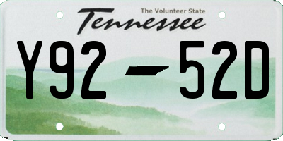 TN license plate Y9252D