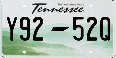 TN license plate Y9252Q
