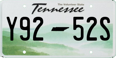 TN license plate Y9252S