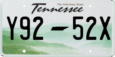 TN license plate Y9252X