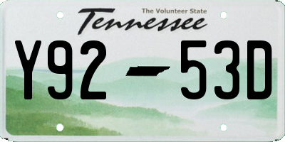 TN license plate Y9253D