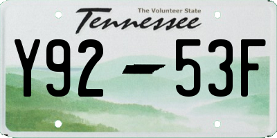 TN license plate Y9253F