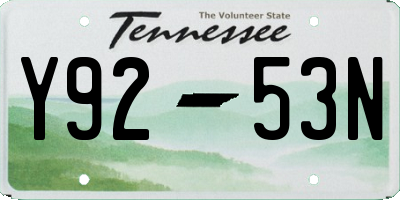 TN license plate Y9253N