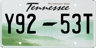 TN license plate Y9253T