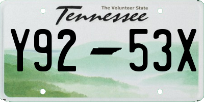 TN license plate Y9253X