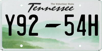 TN license plate Y9254H