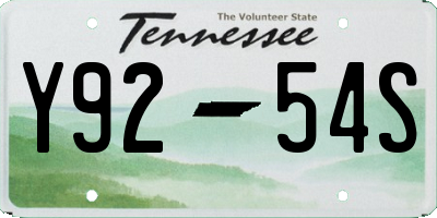 TN license plate Y9254S