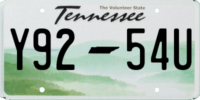 TN license plate Y9254U
