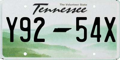 TN license plate Y9254X