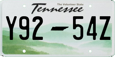 TN license plate Y9254Z
