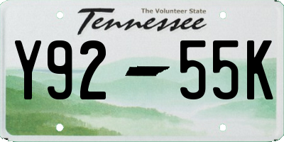 TN license plate Y9255K