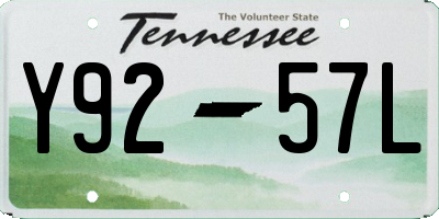 TN license plate Y9257L