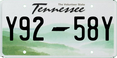 TN license plate Y9258Y