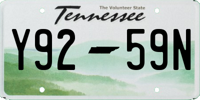 TN license plate Y9259N