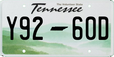 TN license plate Y9260D