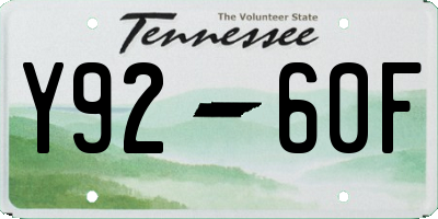 TN license plate Y9260F