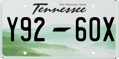 TN license plate Y9260X