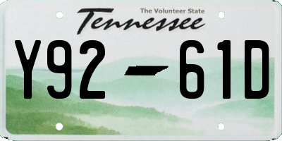 TN license plate Y9261D