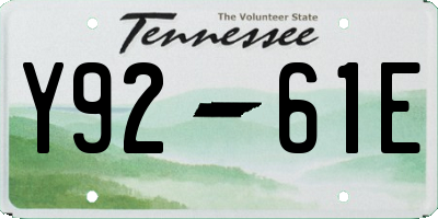 TN license plate Y9261E