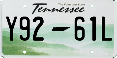 TN license plate Y9261L