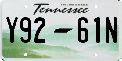 TN license plate Y9261N
