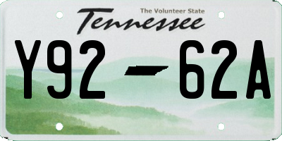 TN license plate Y9262A
