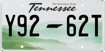 TN license plate Y9262T