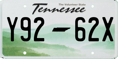 TN license plate Y9262X
