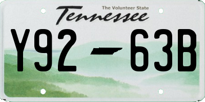 TN license plate Y9263B
