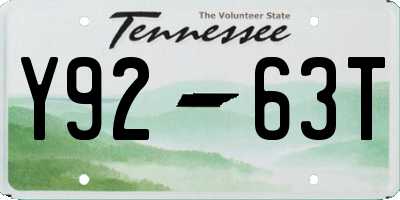 TN license plate Y9263T