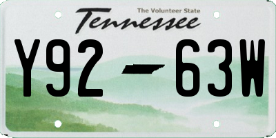 TN license plate Y9263W