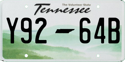 TN license plate Y9264B