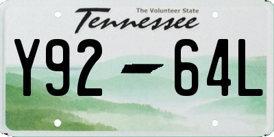 TN license plate Y9264L