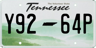 TN license plate Y9264P