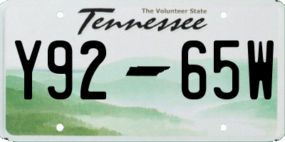TN license plate Y9265W