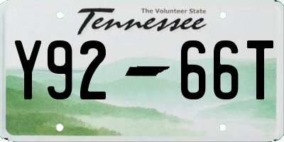 TN license plate Y9266T