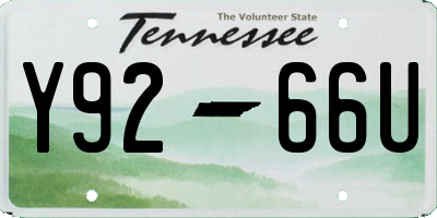 TN license plate Y9266U