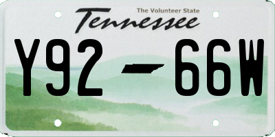 TN license plate Y9266W