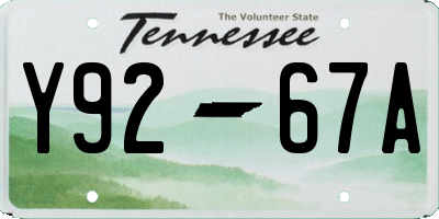 TN license plate Y9267A