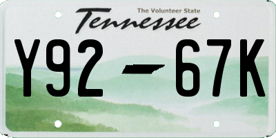 TN license plate Y9267K