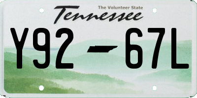 TN license plate Y9267L