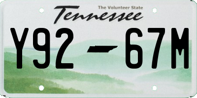 TN license plate Y9267M