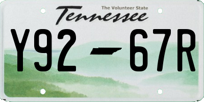 TN license plate Y9267R