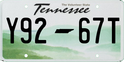 TN license plate Y9267T
