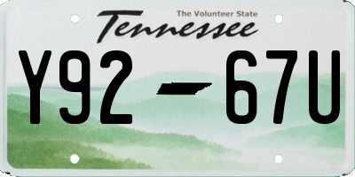 TN license plate Y9267U